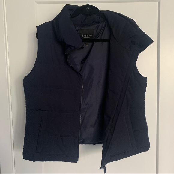 Talbots Navy Puffer Vest - Picture 14 of 16